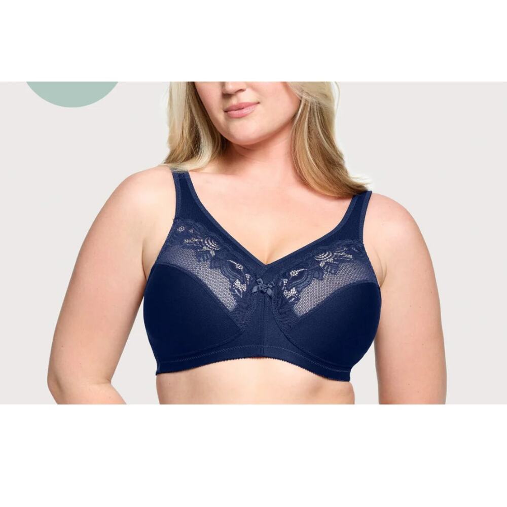 Glamorise Women's Blue MagicLift Minimizer Bra Size 48H